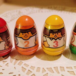 Vintage Set of 1970s Weebles Racers by Hasbro. Original Set